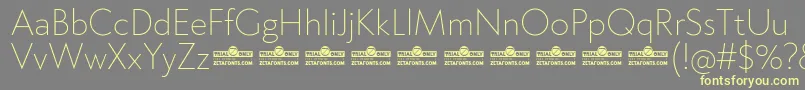 Klein ExtraLight trial Font – Yellow Fonts on Gray Background