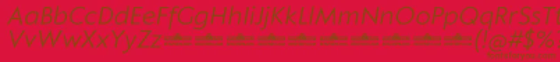 Klein Text Book Italic trial Font – Brown Fonts on Red Background