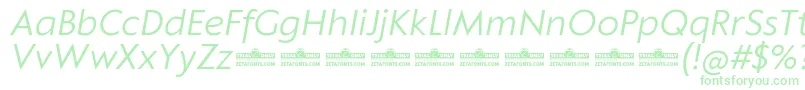 Klein Text Book Italic trial-Schriftart – Grüne Schriften