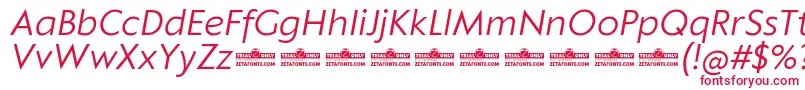 Klein Text Book Italic trial Font – Red Fonts on White Background