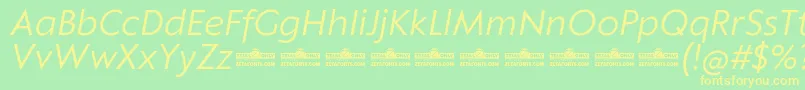 Klein Text Book Italic trial Font – Yellow Fonts on Green Background