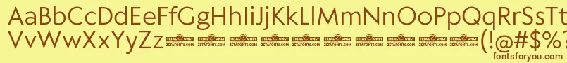 Klein Text Book trial Font – Brown Fonts on Yellow Background