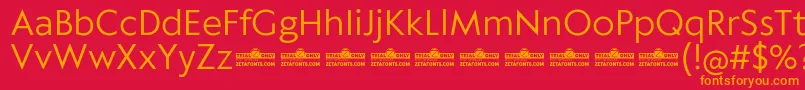 Klein Text Book trial Font – Orange Fonts on Red Background