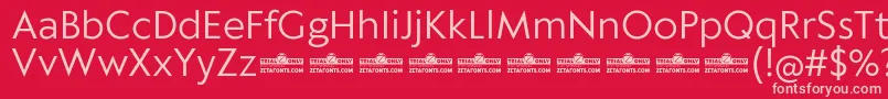 Klein Text Book trial Font – Pink Fonts on Red Background