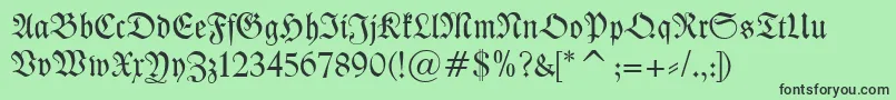 Kleist Fraktur-fontti – mustat fontit vihreällä taustalla