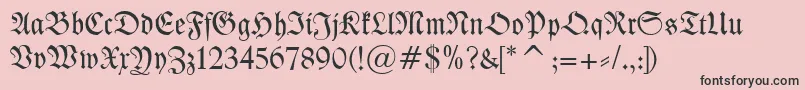 フォントKleist Fraktur – ピンクの背景に黒い文字