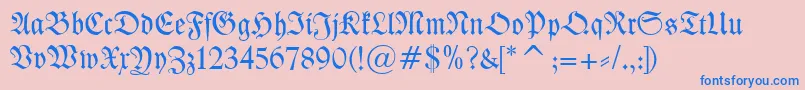 Kleist Fraktur-fontti – siniset fontit vaaleanpunaisella taustalla