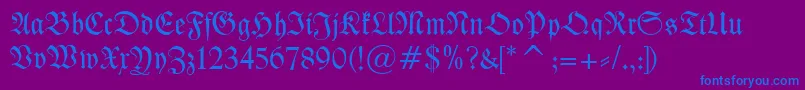 Шрифт Kleist Fraktur – синие шрифты на фиолетовом фоне