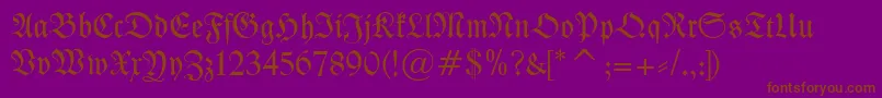 Kleist Fraktur-fontti – ruskeat fontit violetilla taustalla