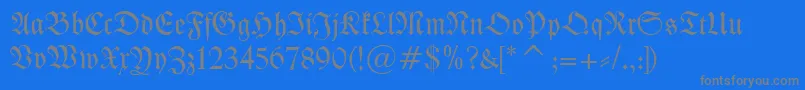 Kleist Fraktur-fontti – harmaat kirjasimet sinisellä taustalla