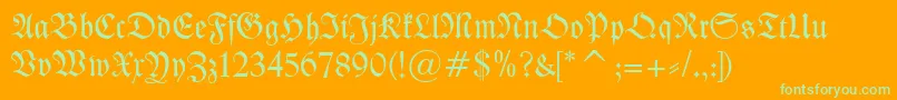 Kleist Fraktur Font – Green Fonts on Orange Background