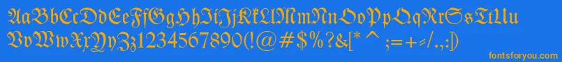Kleist Fraktur Font – Orange Fonts on Blue Background