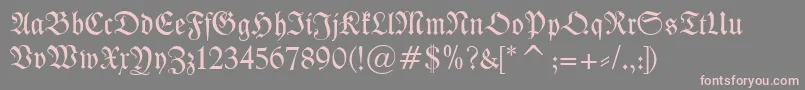 Kleist Fraktur-fontti – vaaleanpunaiset fontit harmaalla taustalla