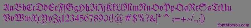 Kleist Fraktur-fontti – violetit fontit harmaalla taustalla