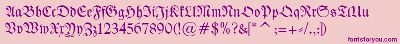 Kleist Fraktur-Schriftart – Violette Schriften auf rosa Hintergrund