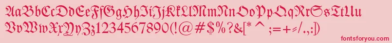 Kleist Fraktur-Schriftart – Rote Schriften auf rosa Hintergrund