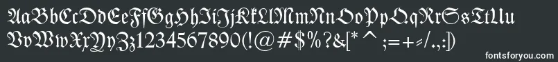 Kleist Fraktur-fontti – valkoiset fontit mustalla taustalla