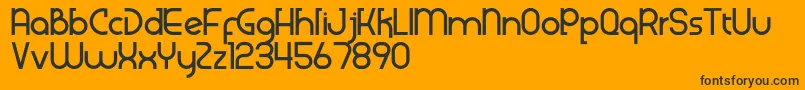 Klenik-Schriftart – Schwarze Schriften auf orangefarbenem Hintergrund