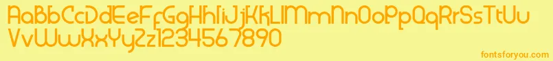 Police Klenik – polices orange sur fond jaune
