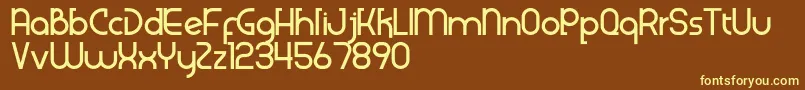 Lisätietoja Klenik-fontista Klenik-fontti – keltaiset fontit ruskealla taustalla