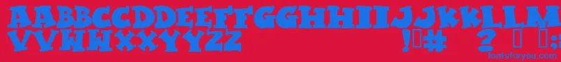KLEPTOMANIAC Font – Blue Fonts on Red Background