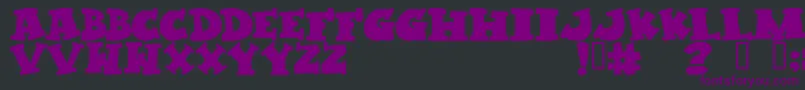 Czcionka KLEPTOMANIAC – fioletowe czcionki na czarnym tle