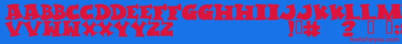 KLEPTOMANIAC Font – Red Fonts on Blue Background