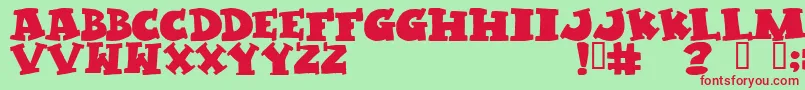 KLEPTOMANIAC Font – Red Fonts on Green Background