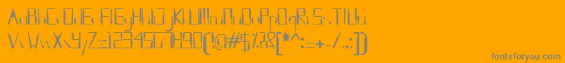 kleung-fontti – harmaat kirjasimet oranssilla taustalla