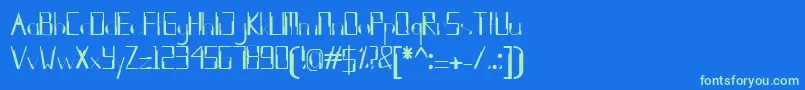 kleung Font – Green Fonts on Blue Background