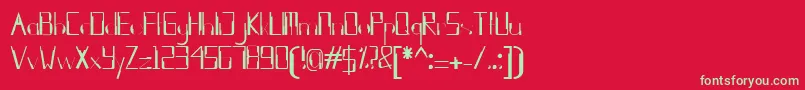 Шрифт kleung – зелёные шрифты на красном фоне