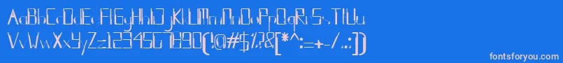 フォントkleung – ピンクの文字、青い背景
