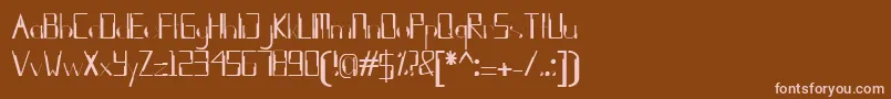 kleung-fontti – vaaleanpunaiset fontit ruskealla taustalla