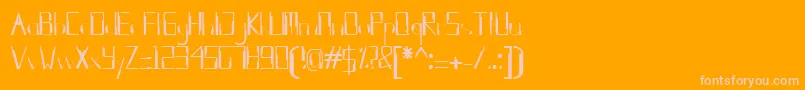 kleung-fontti – vaaleanpunaiset fontit oranssilla taustalla