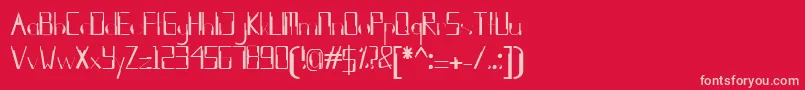 kleung-fontti – vaaleanpunaiset fontit punaisella taustalla