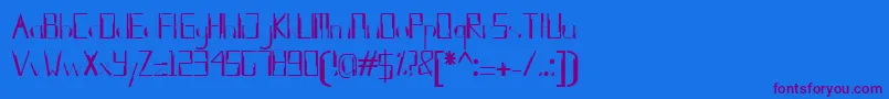 kleung-Schriftart – Violette Schriften auf blauem Hintergrund