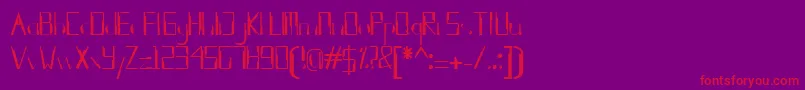 kleung-Schriftart – Rote Schriften auf violettem Hintergrund