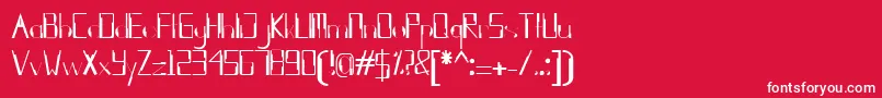 kleung Font – White Fonts on Red Background