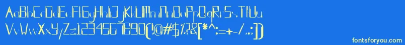 kleung Font – Yellow Fonts on Blue Background