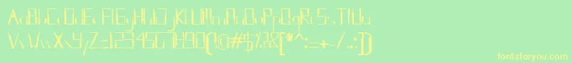 フォントkleung – 黄色の文字が緑の背景にあります
