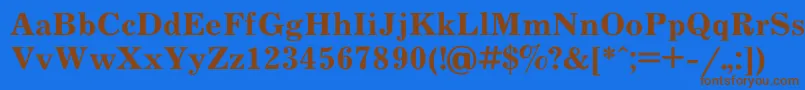 フォントJournal6 – 茶色の文字が青い背景にあります。