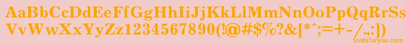 フォントJournal6 – オレンジの文字がピンクの背景にあります。