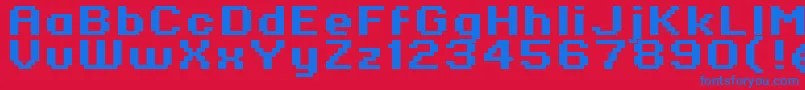 Standard0764 Font – Blue Fonts on Red Background