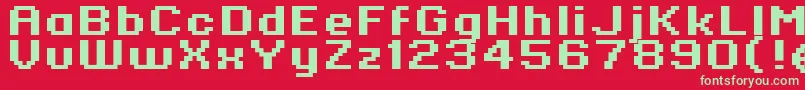 Standard0764 Font – Green Fonts on Red Background
