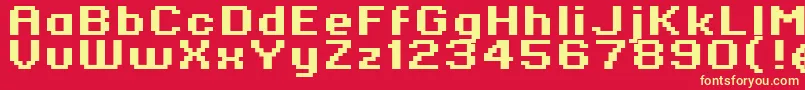 Standard0764 Font – Yellow Fonts on Red Background