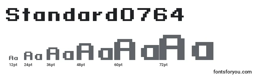 Размеры шрифта Standard0764