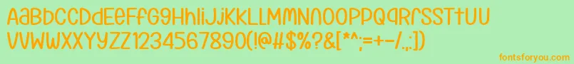 Klimaschutz dafont Font – Orange Fonts on Green Background