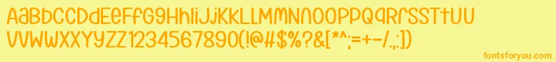 Klimaschutz dafont Font – Orange Fonts on Yellow Background