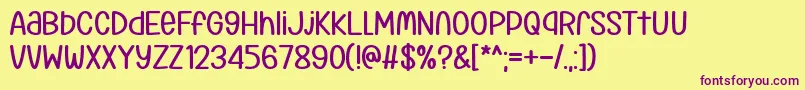 Klimaschutz dafont Font – Purple Fonts on Yellow Background