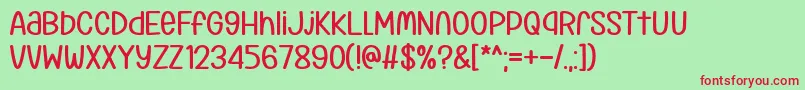 Klimaschutz dafont Font – Red Fonts on Green Background